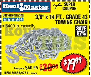 3/8-inch x 14-ft. Towing Chain Coupon